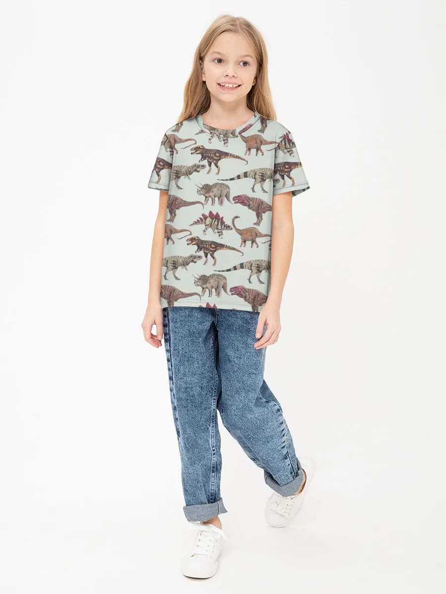Girls' basic cotton T-shirt