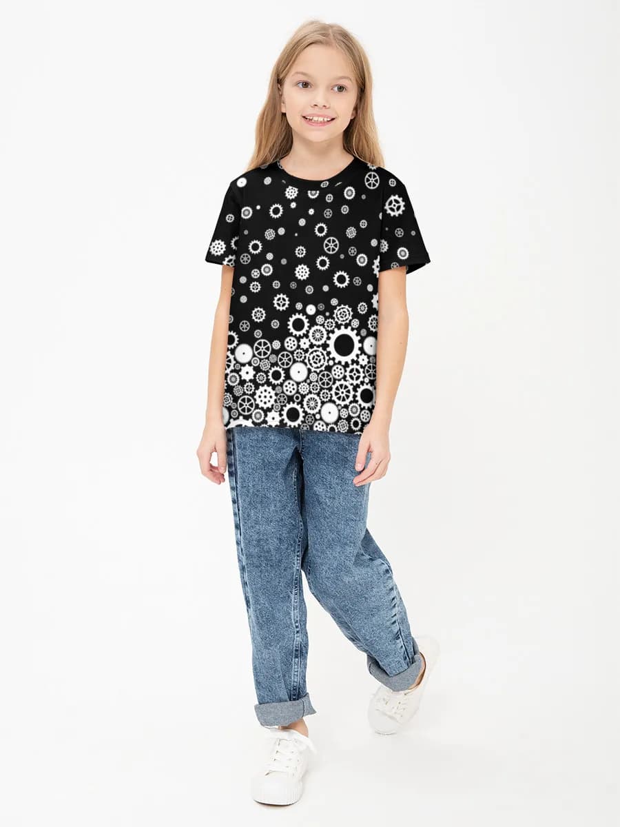 Girls' basic cotton T-shirt
