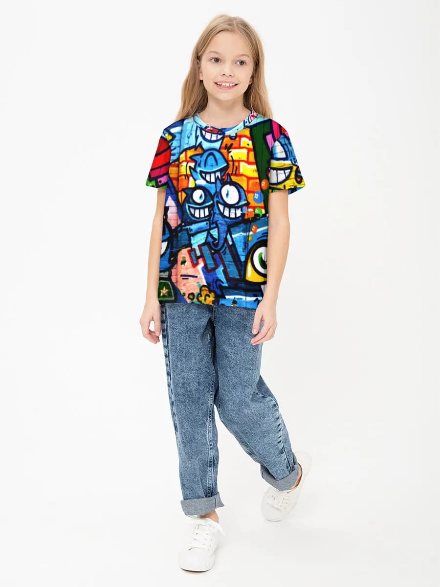 Basic Baumwoll-T-Shirt Mädchen