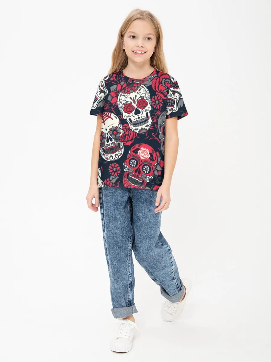 Girls' basic cotton T-shirt