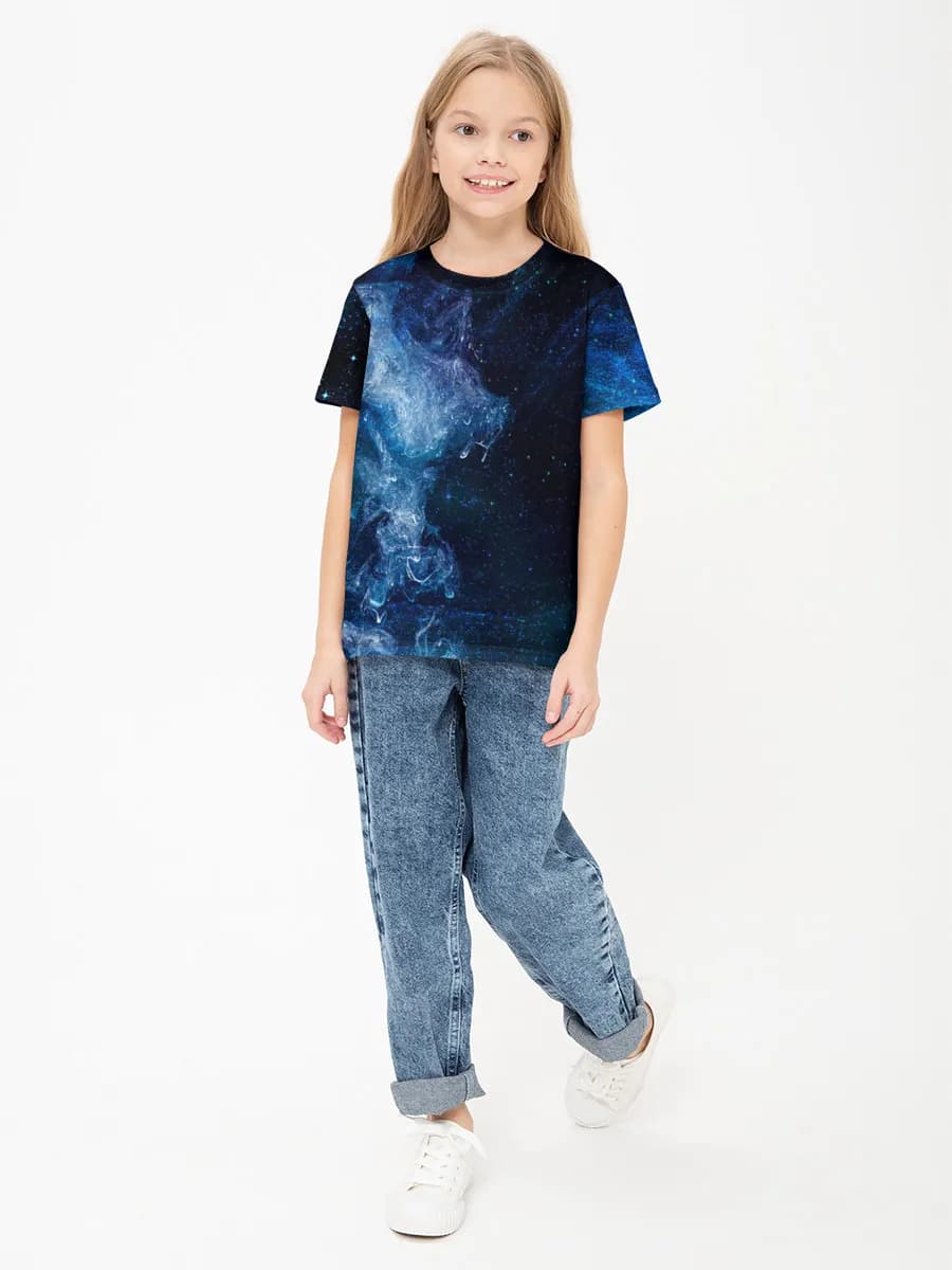 Girls' basic cotton T-shirt