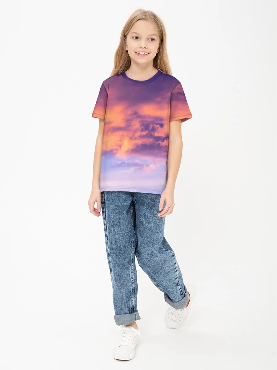 Girls' basic cotton T-shirt
