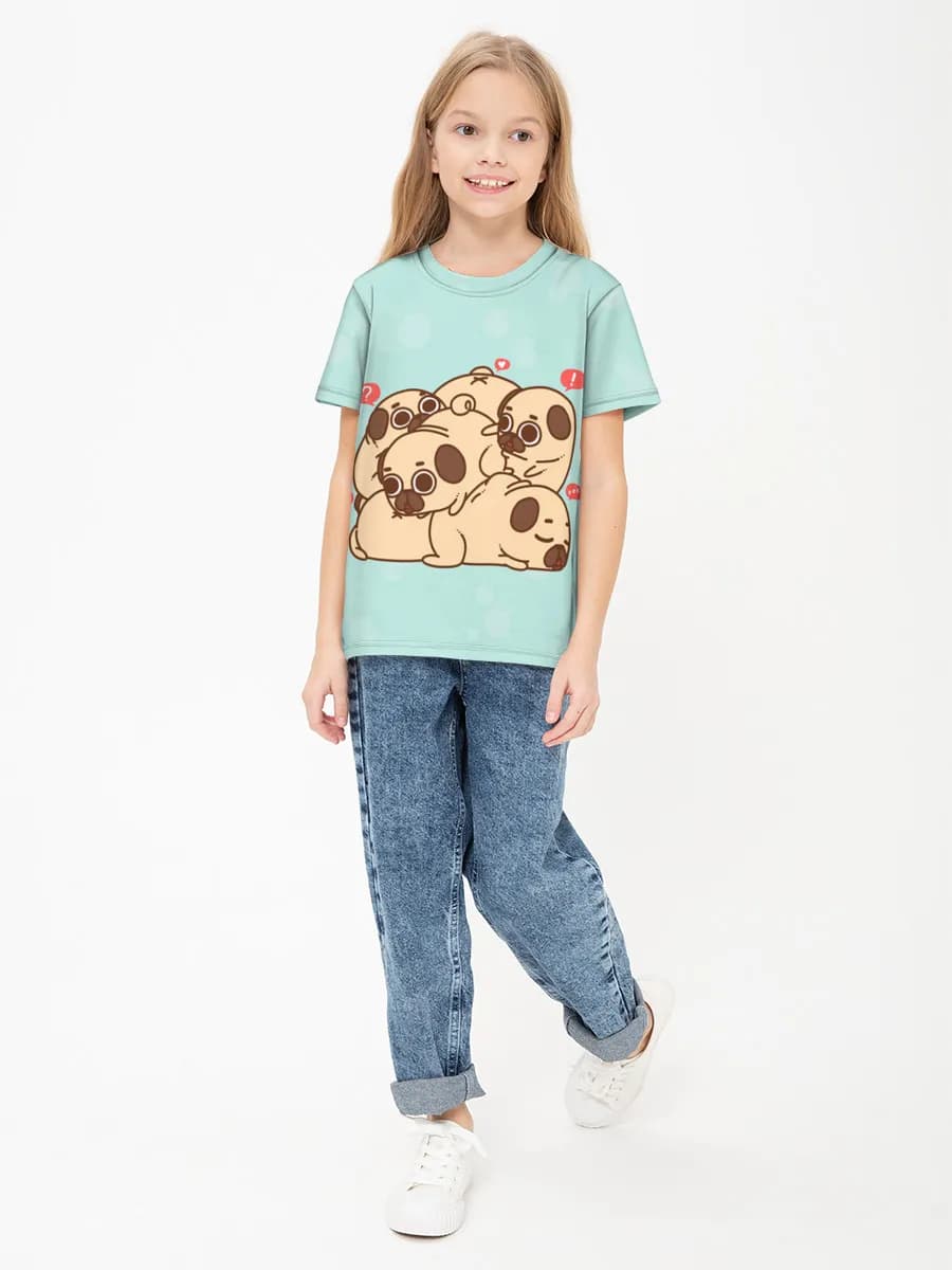 Girls' basic cotton T-shirt