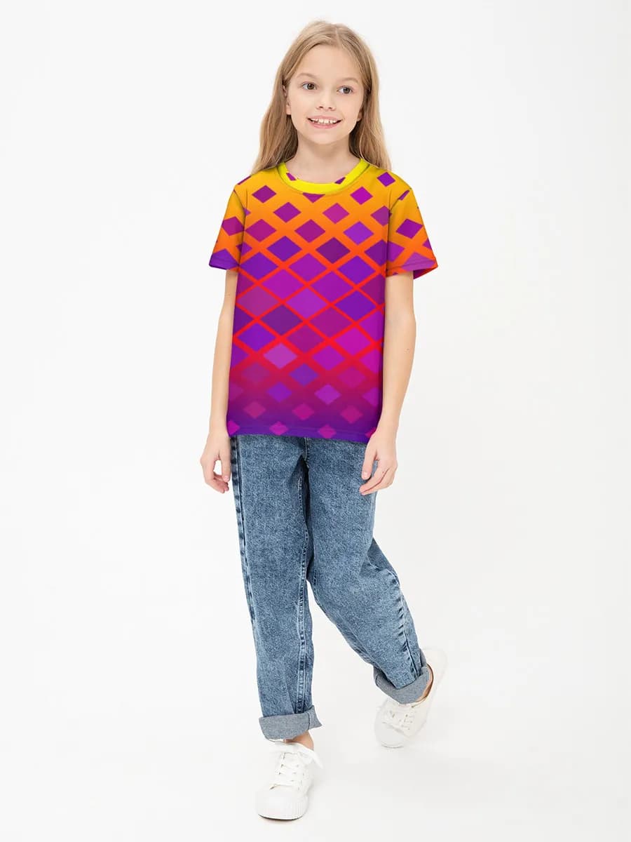 Girls' basic cotton T-shirt