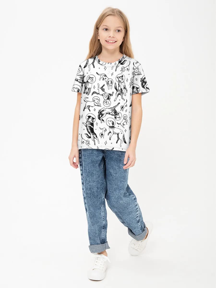 Girls' basic cotton T-shirt