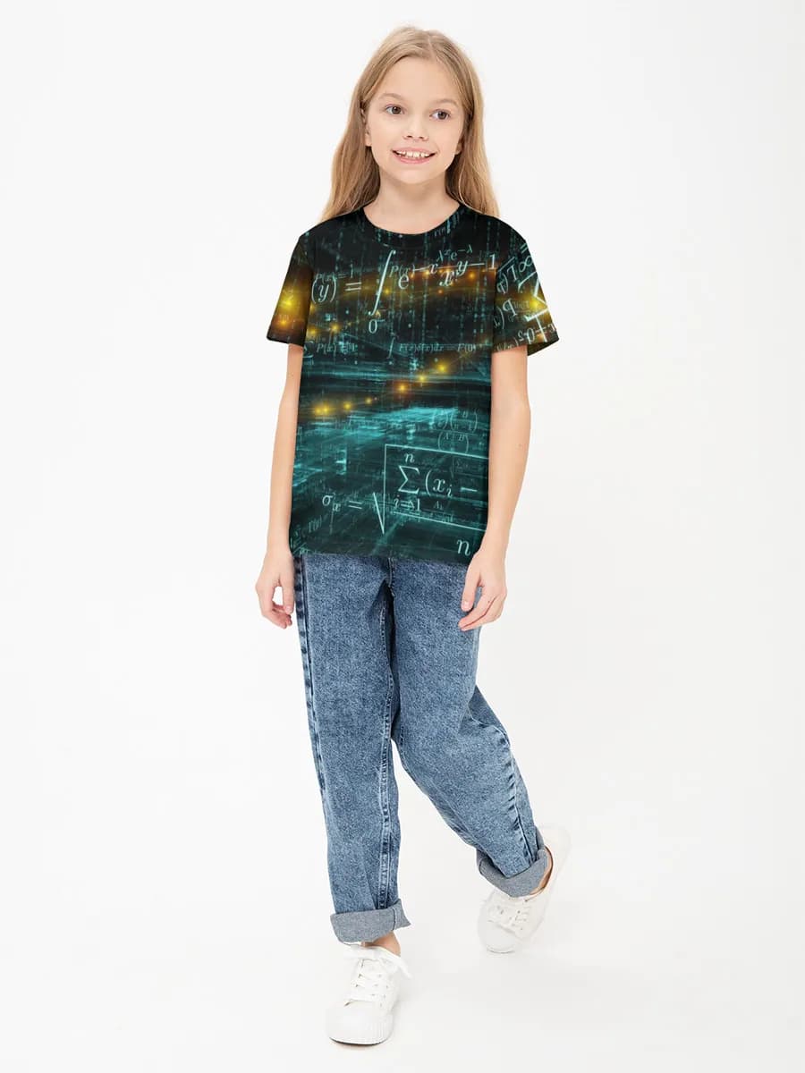 Girls' basic cotton T-shirt