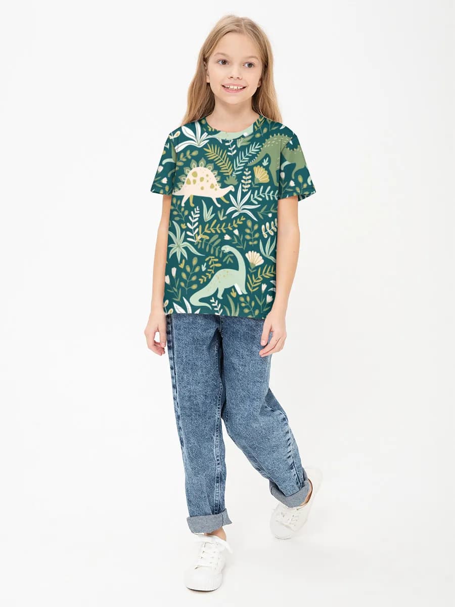Girls' basic cotton T-shirt