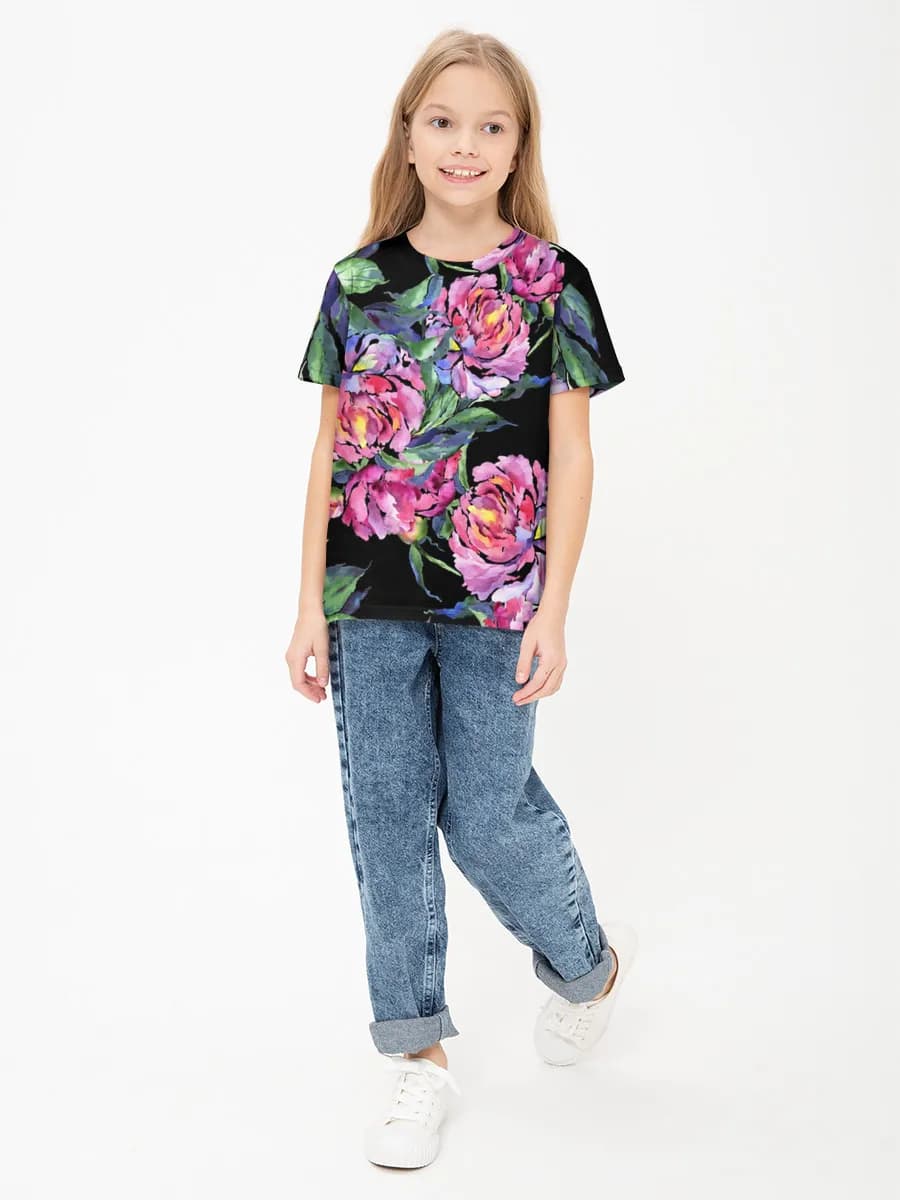 Basic Baumwoll-T-Shirt Mädchen