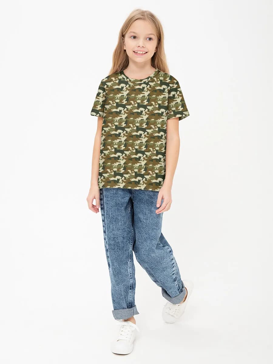 Girls' basic cotton T-shirt