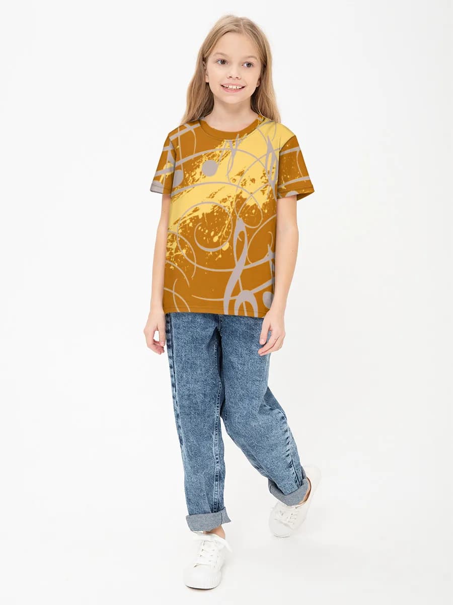 Girls' basic cotton T-shirt