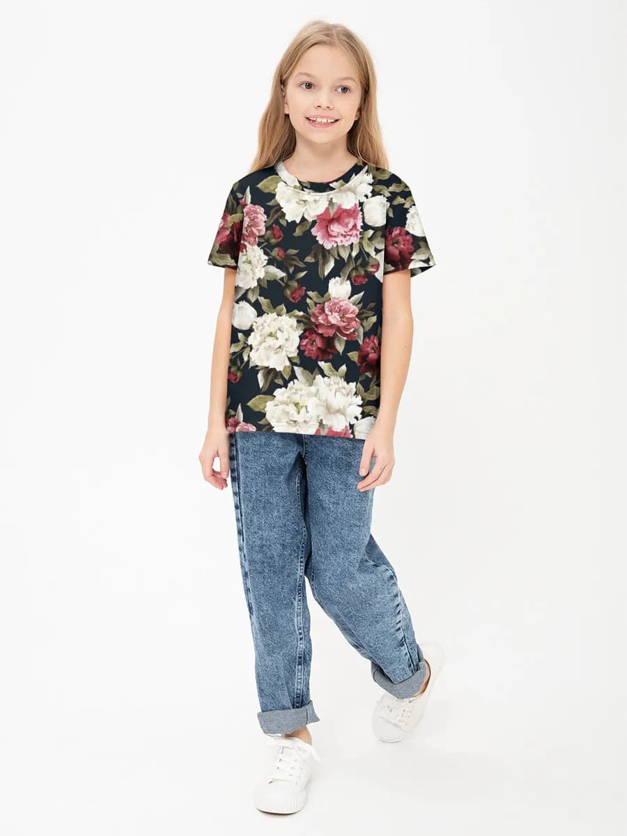 Basic Baumwoll-T-Shirt Mädchen