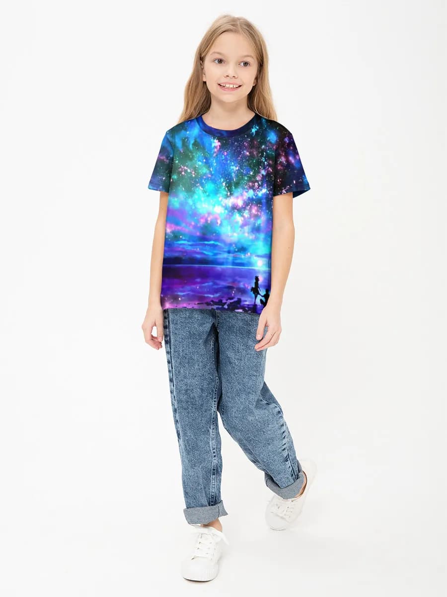 Girls' basic cotton T-shirt