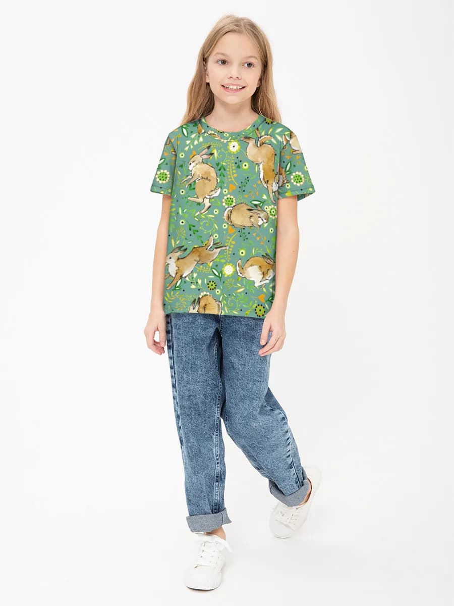 Camiseta Básica de Algodón Niña
