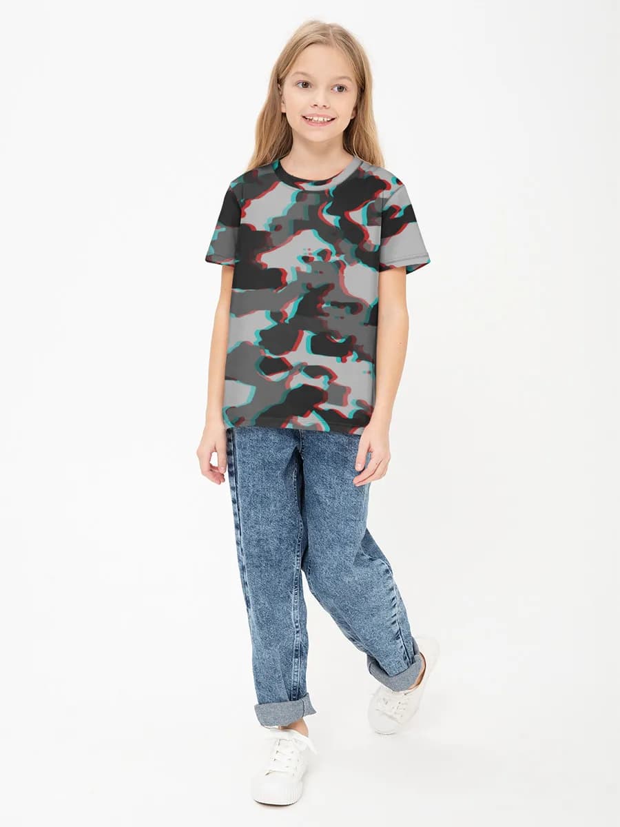 Girls' basic cotton T-shirt