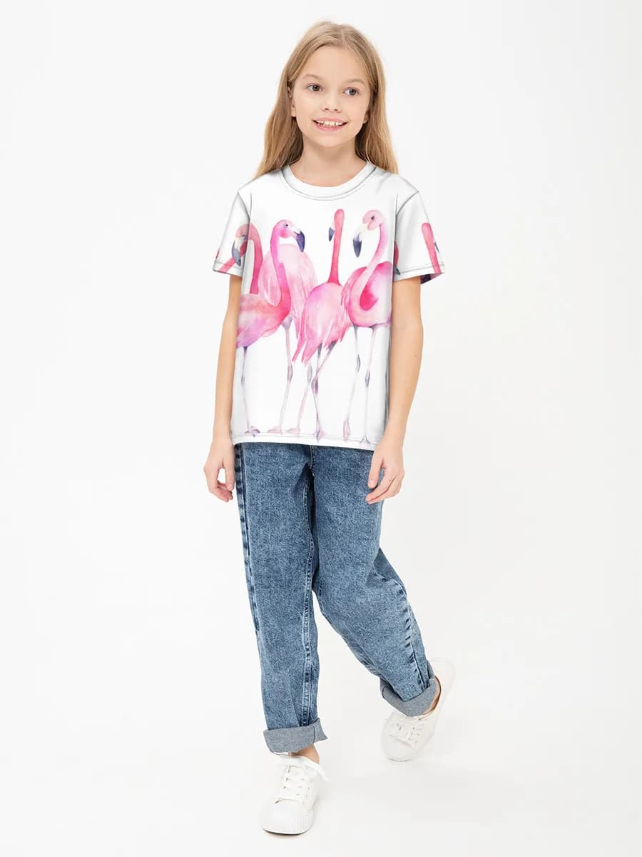 Girls' basic cotton T-shirt