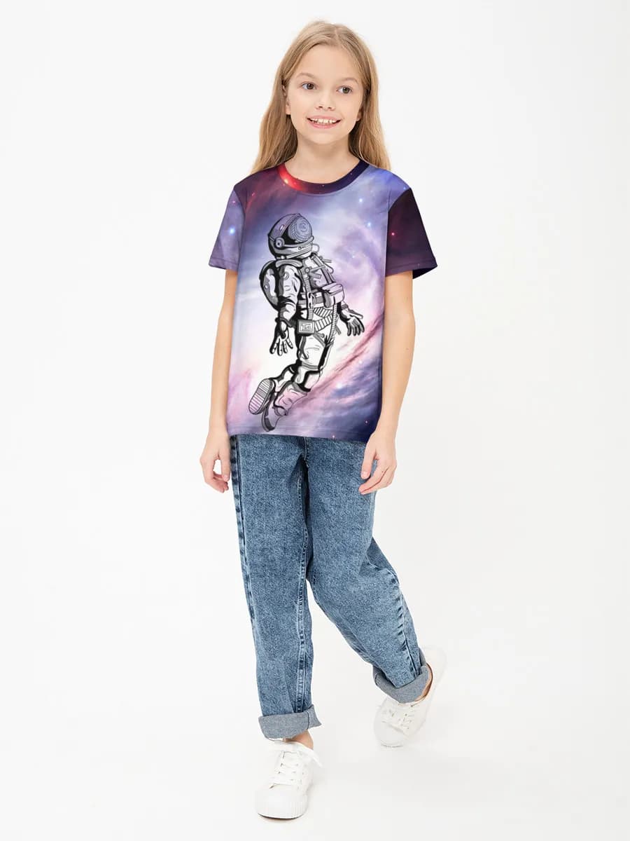 Girls' basic cotton T-shirt