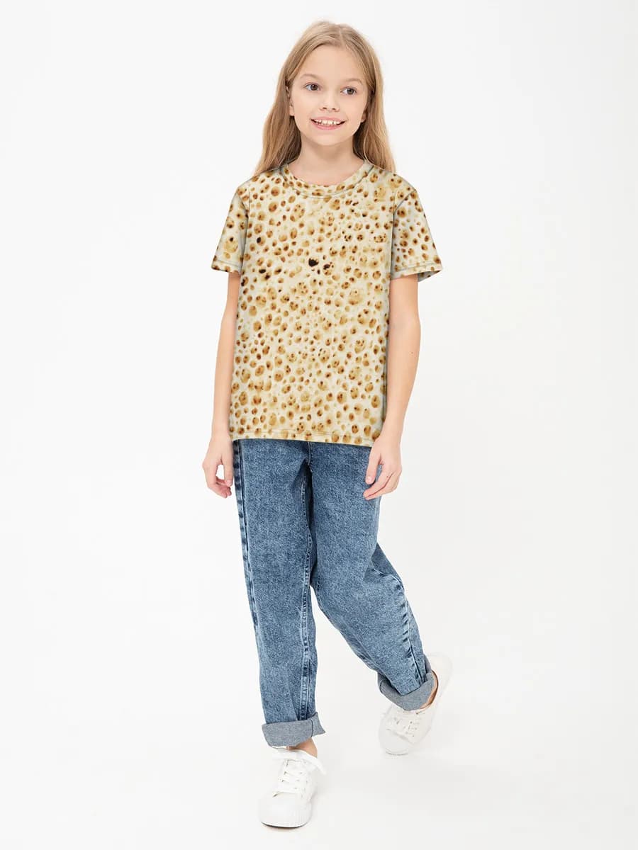 Girls' basic cotton T-shirt