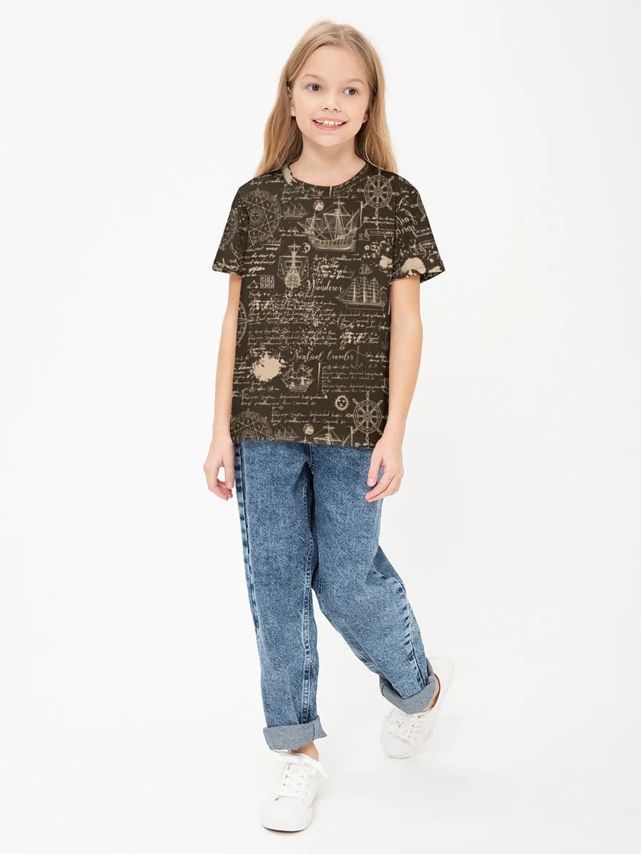 Girls' basic cotton T-shirt