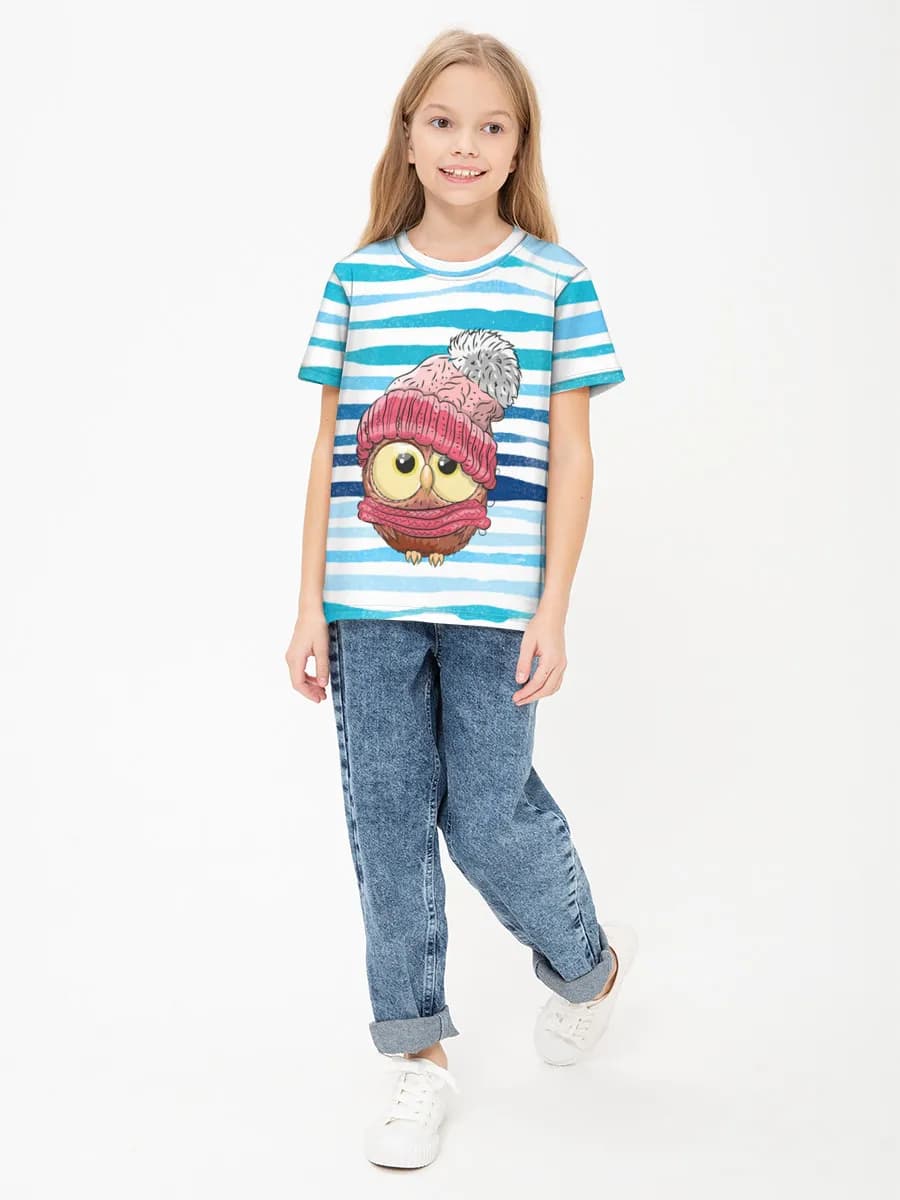 Girls' basic cotton T-shirt