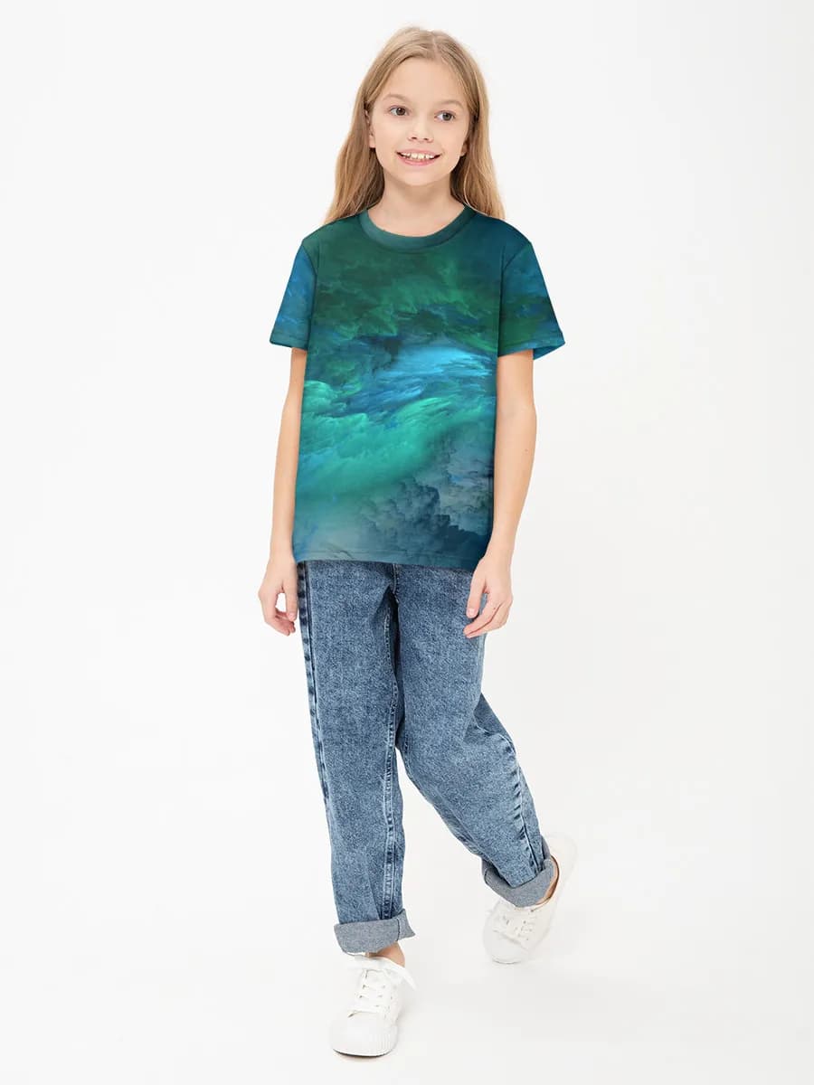 Girls' basic cotton T-shirt