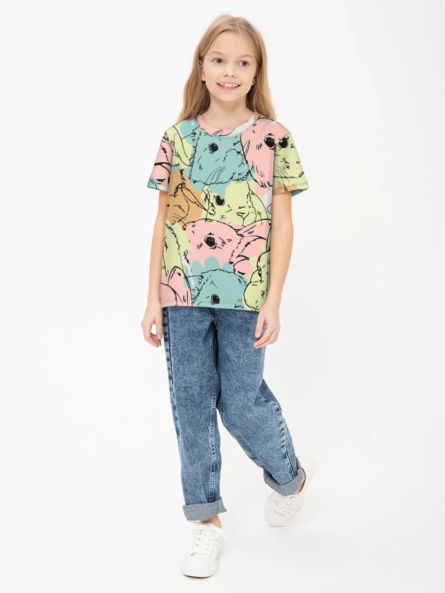 Basic Baumwoll-T-Shirt Mädchen