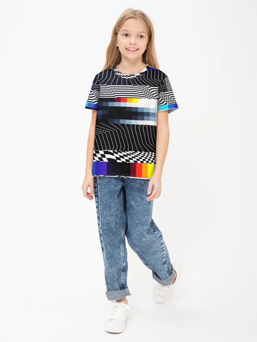 Girls' basic cotton T-shirt