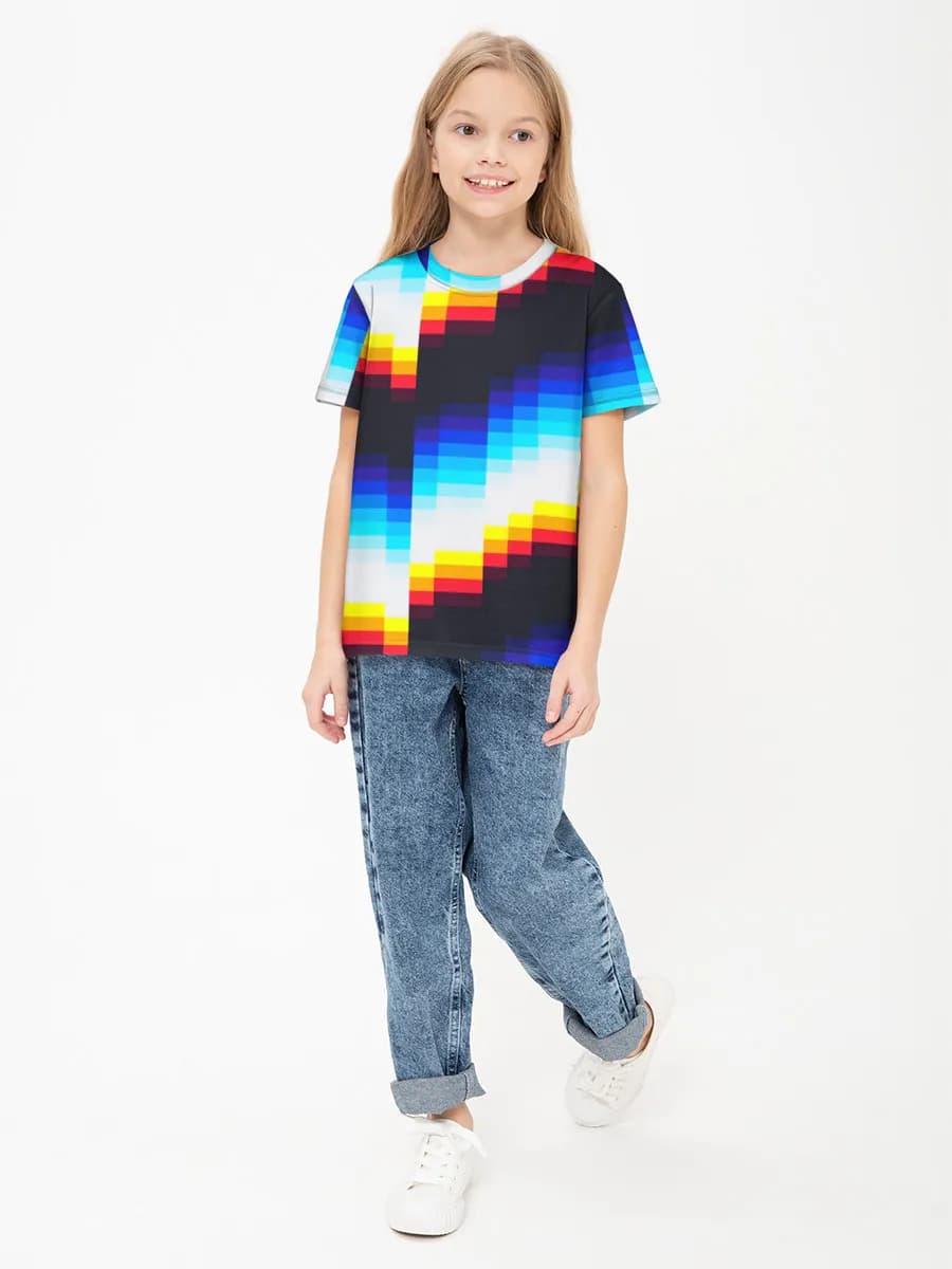 Girls' basic cotton T-shirt