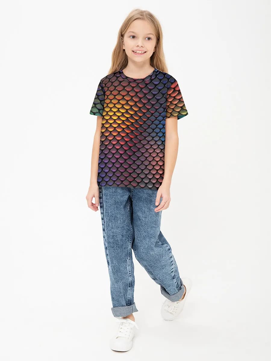 Girls' basic cotton T-shirt