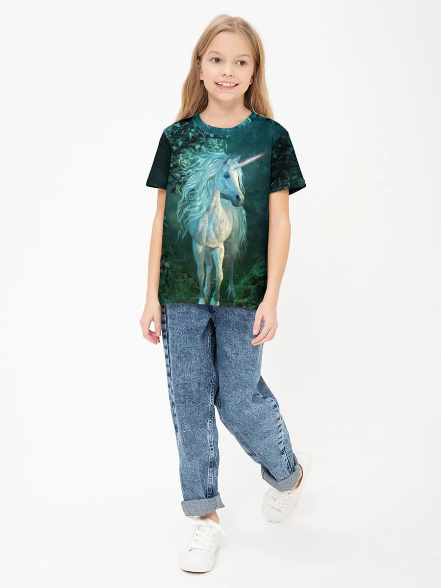 Girls' basic cotton T-shirt