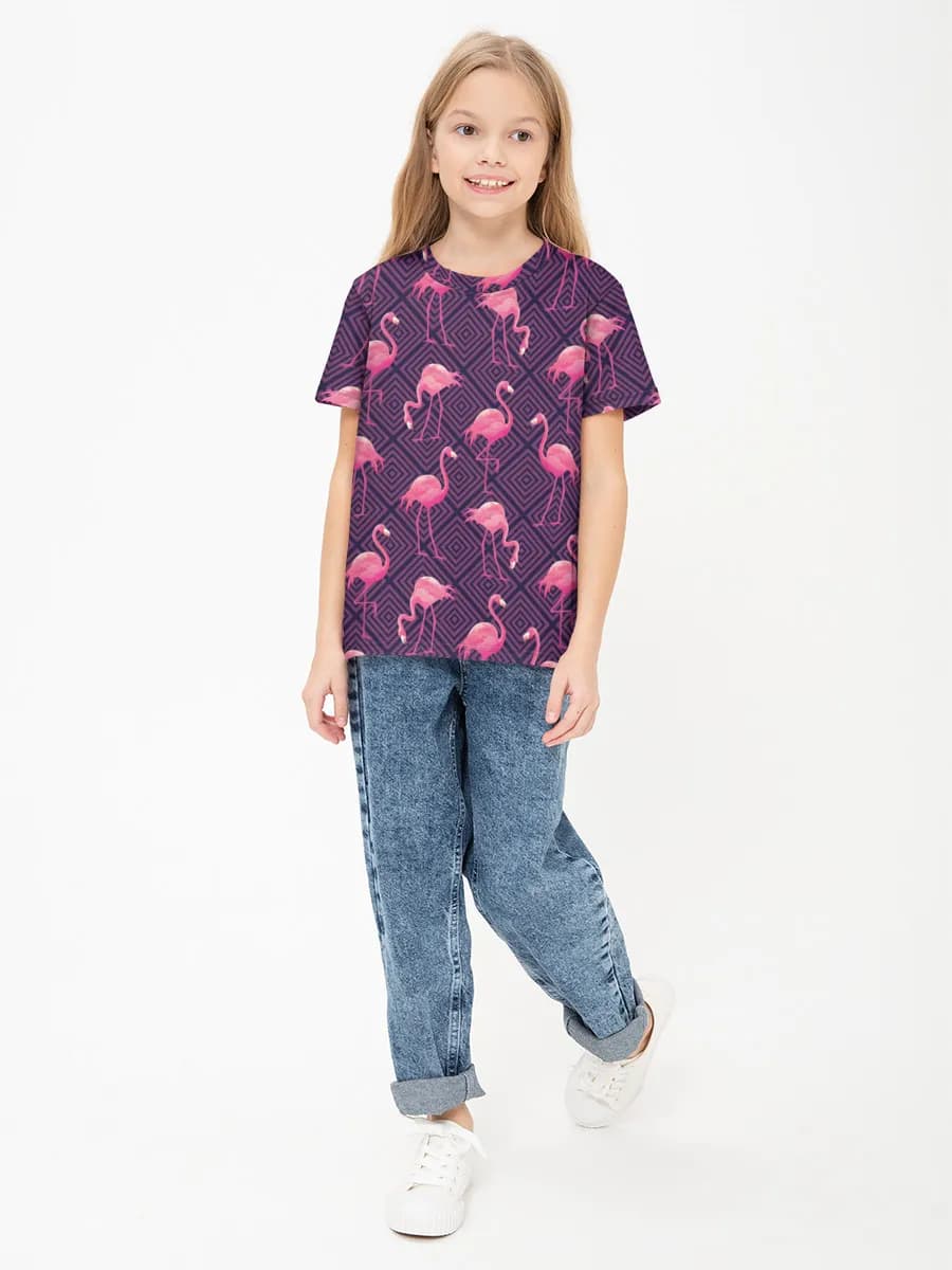 Girls' basic cotton T-shirt