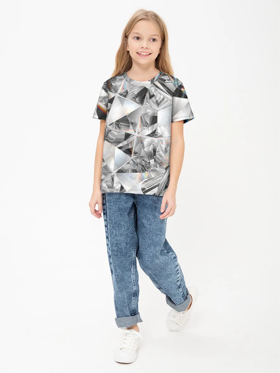 Girls' basic cotton T-shirt