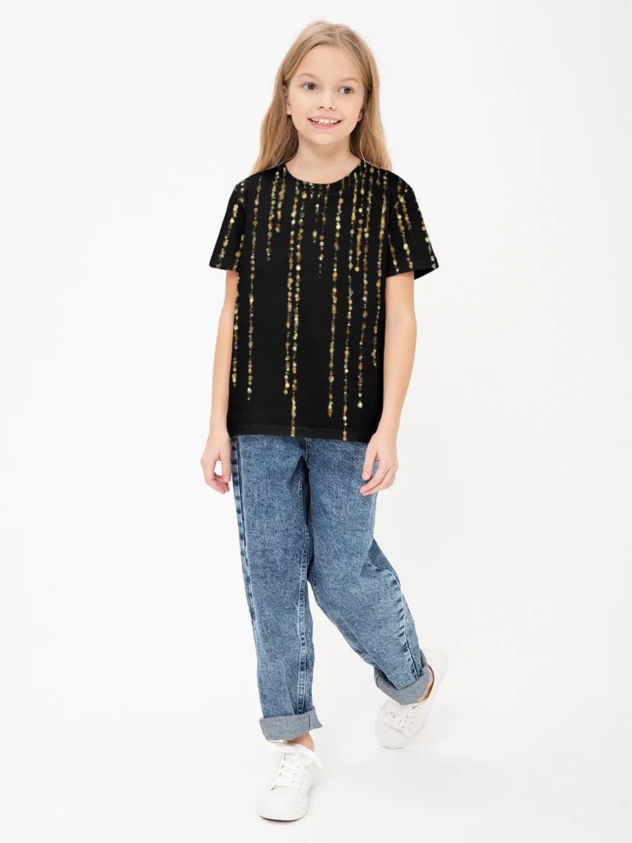 Girls' basic cotton T-shirt