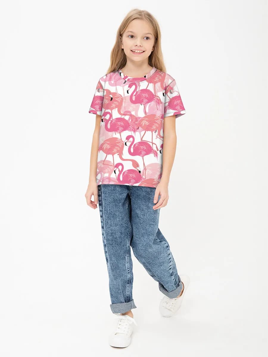 Girls' basic cotton T-shirt