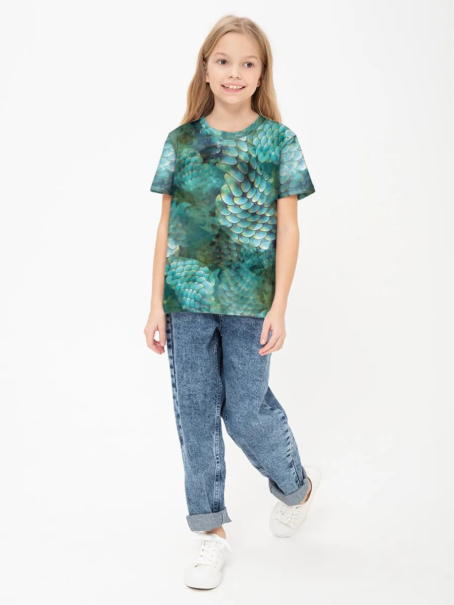 Basic Baumwoll-T-Shirt Mädchen
