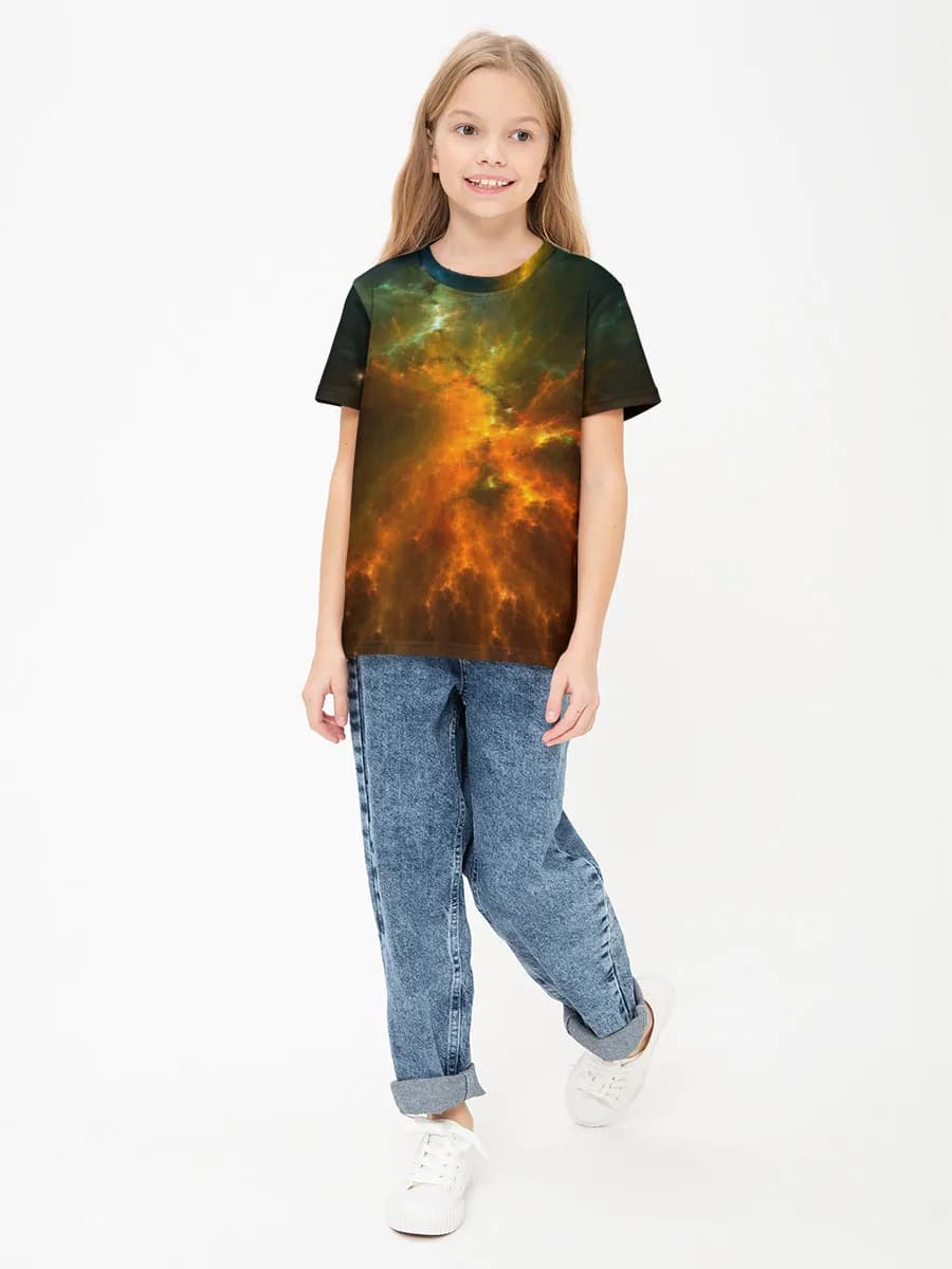 Girls' basic cotton T-shirt