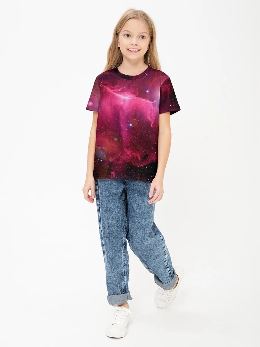 Girls' basic cotton T-shirt