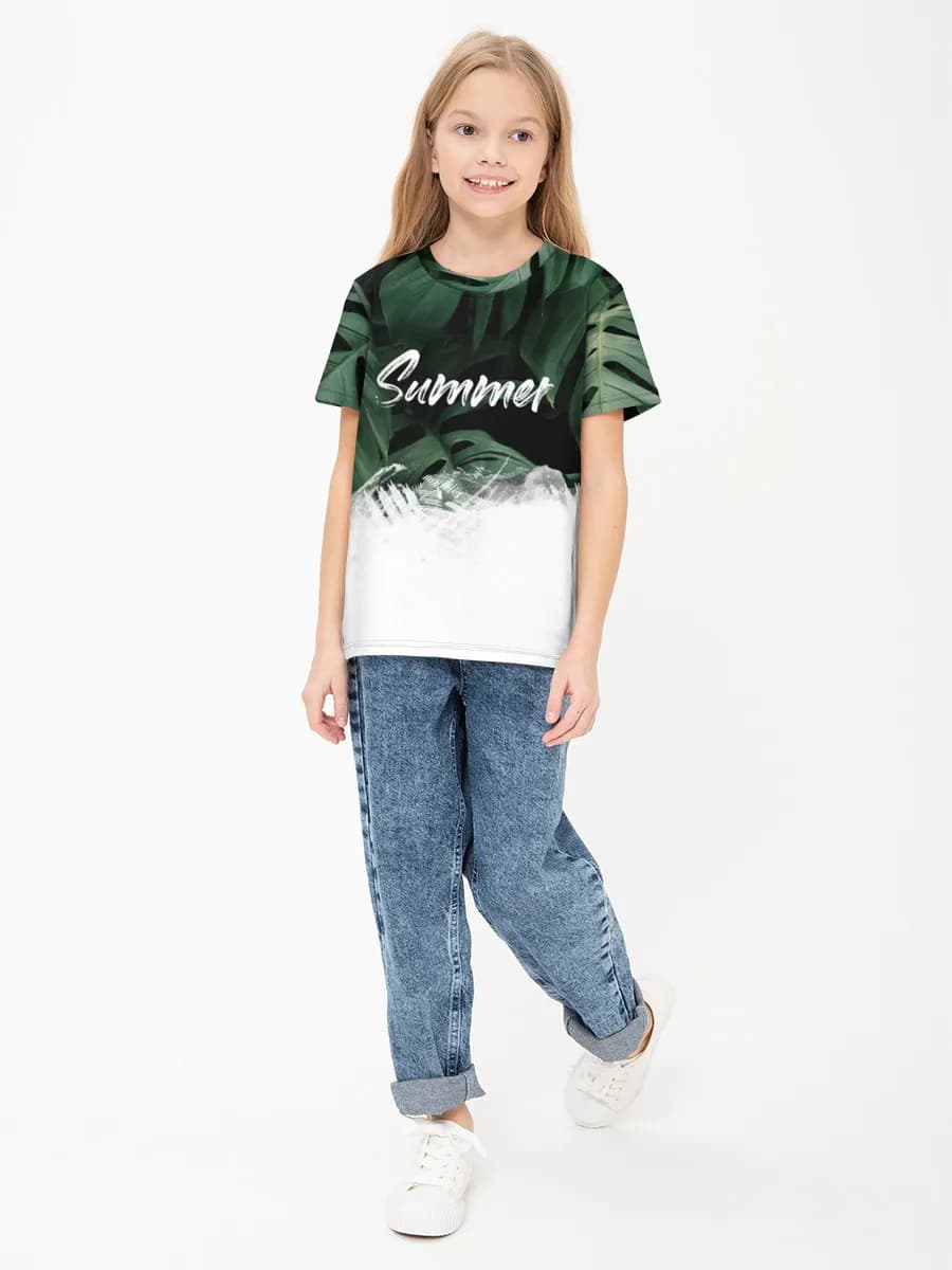 Basic Baumwoll-T-Shirt Mädchen