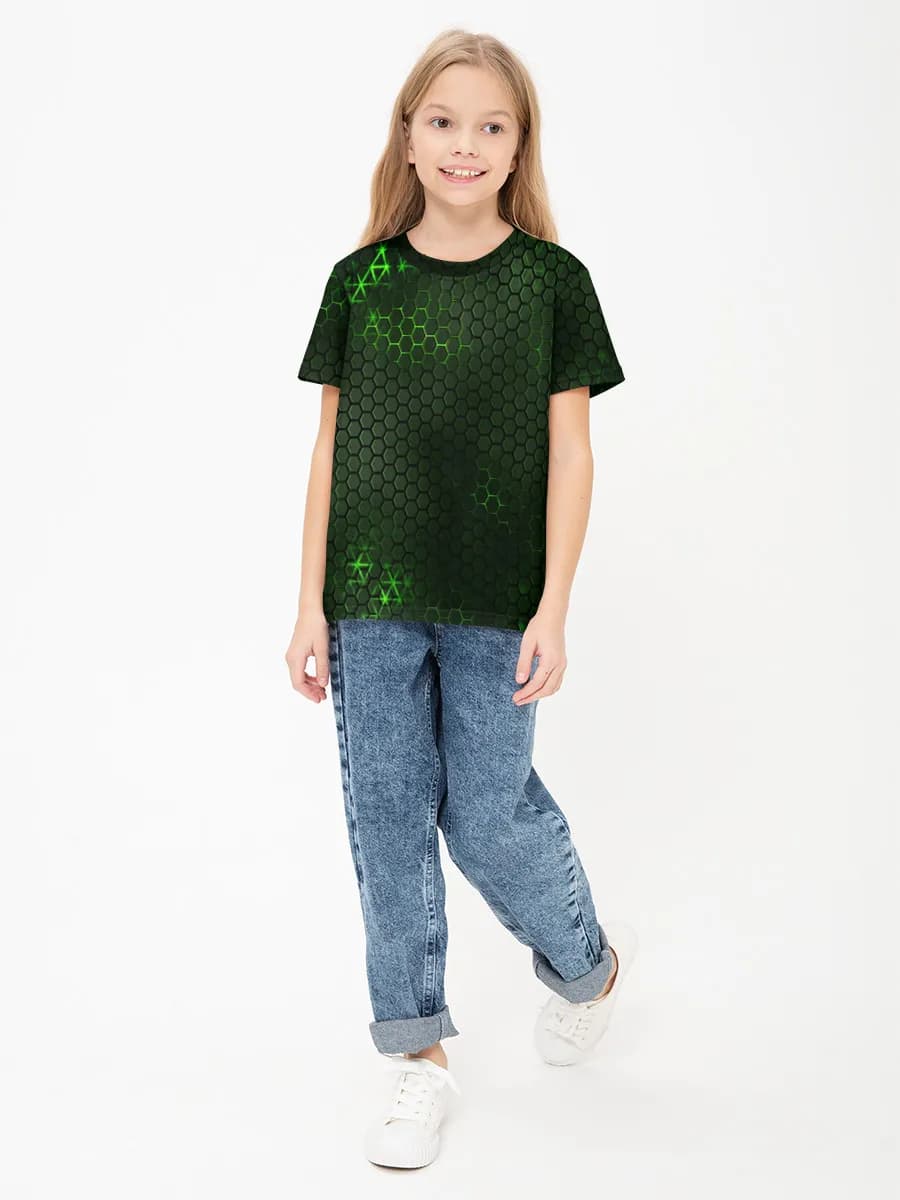 Girls' basic cotton T-shirt