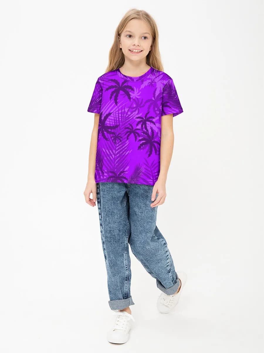 Girls' basic cotton T-shirt