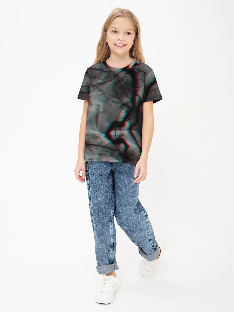 Girls' basic cotton T-shirt