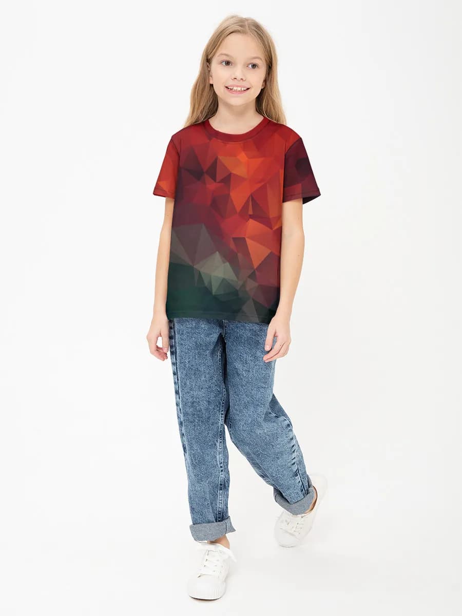 Girls' basic cotton T-shirt