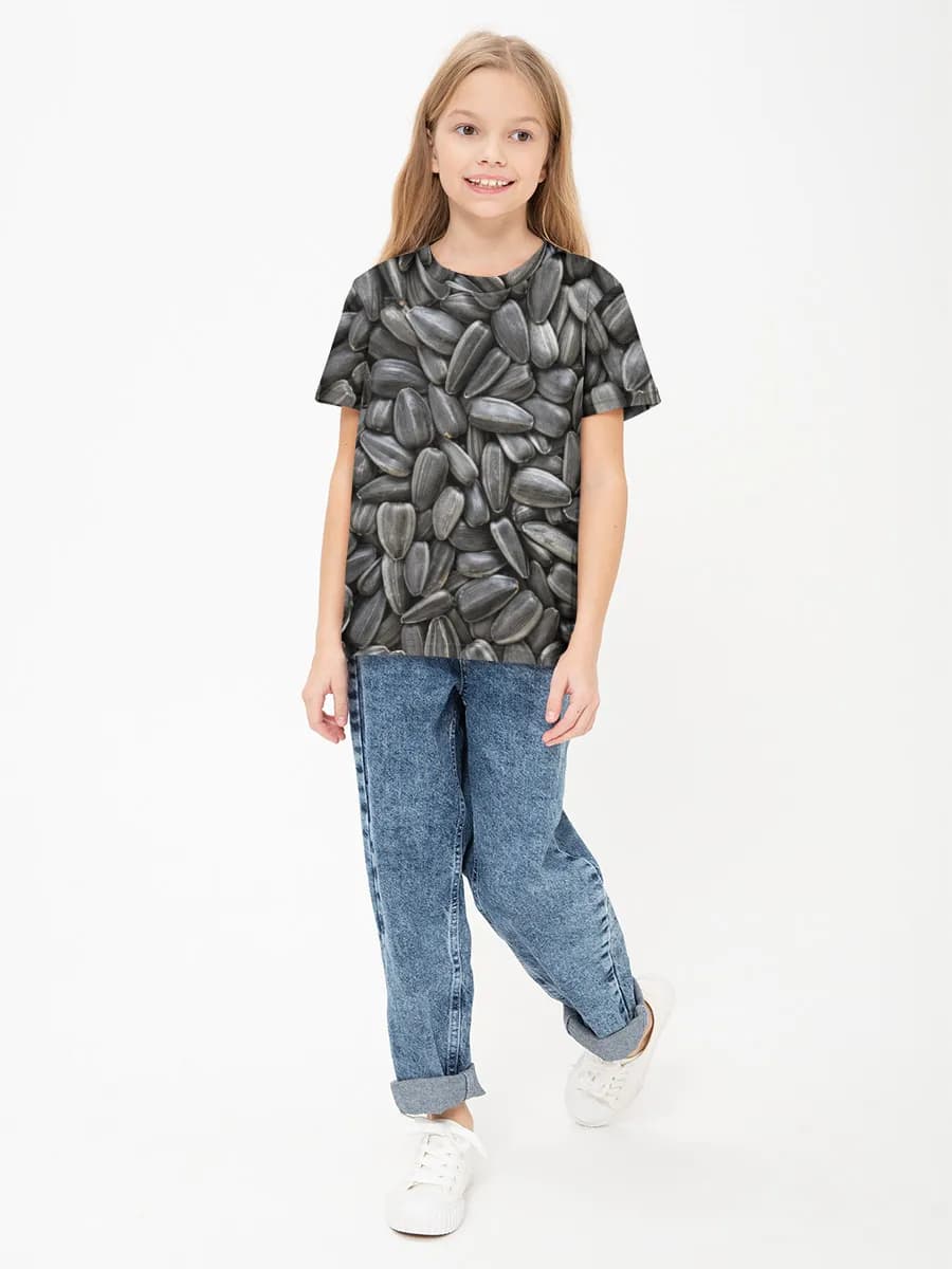 Girls' basic cotton T-shirt