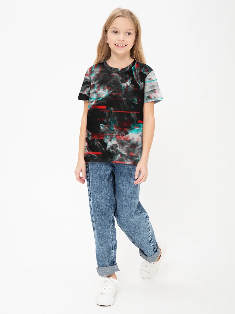 Girls' basic cotton T-shirt