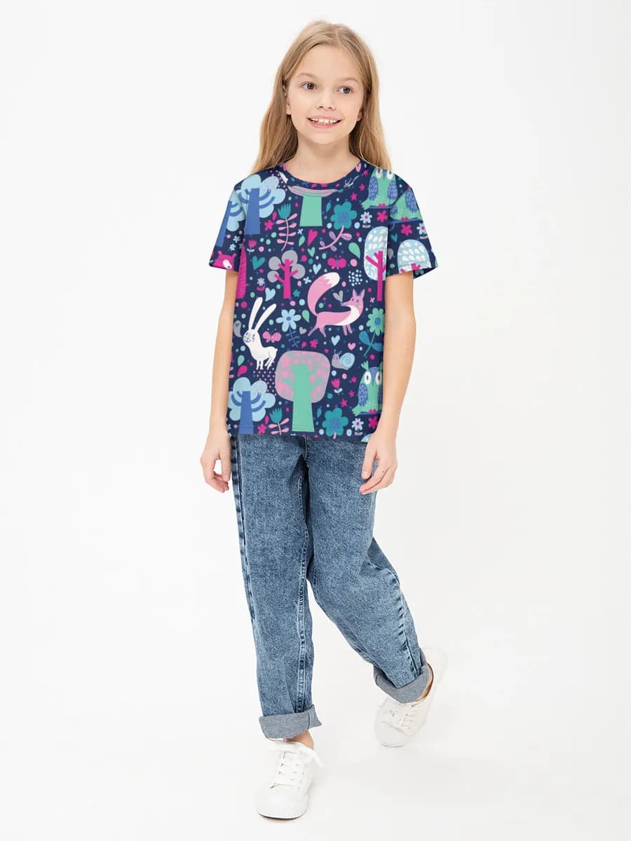 Basic Baumwoll-T-Shirt Mädchen