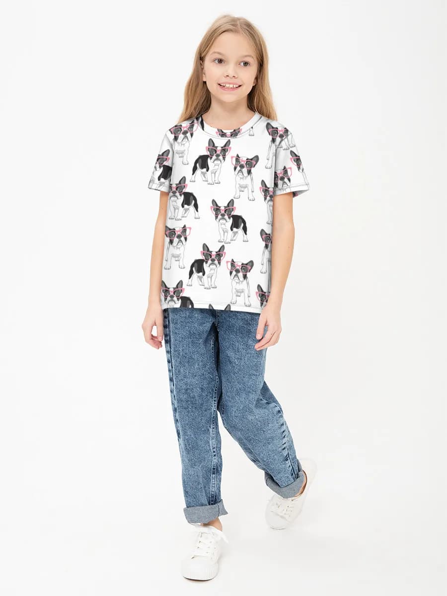 Girls' basic cotton T-shirt