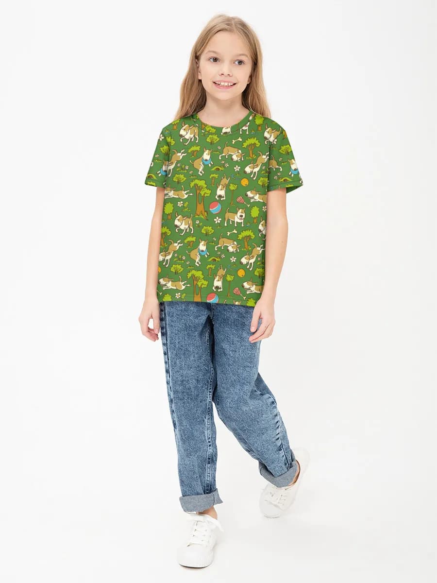 Girls' basic cotton T-shirt