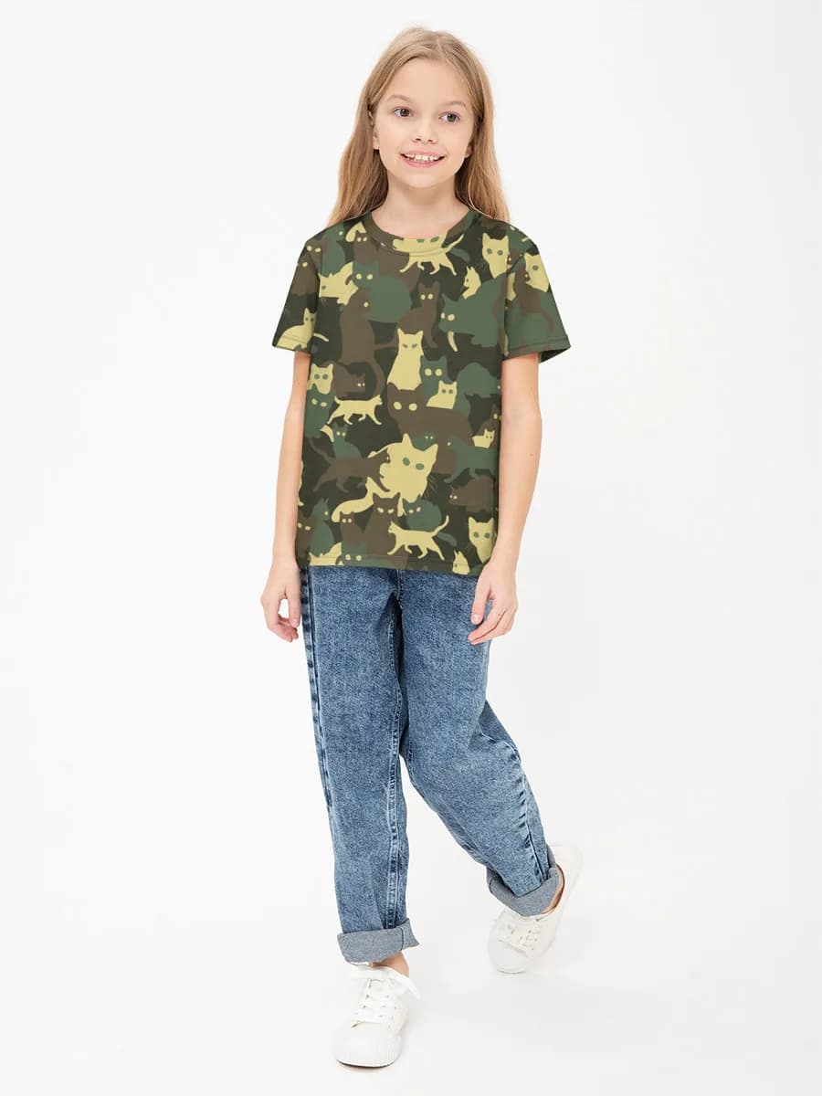 Girls' basic cotton T-shirt