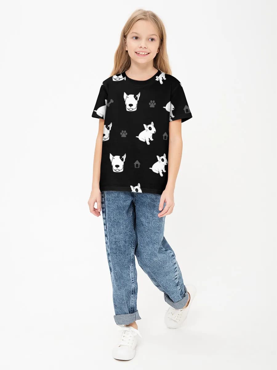 Girls' basic cotton T-shirt