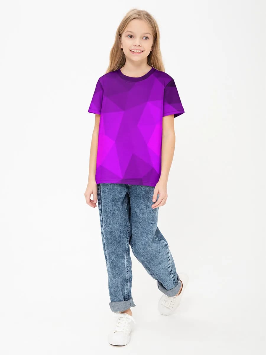 Girls' basic cotton T-shirt
