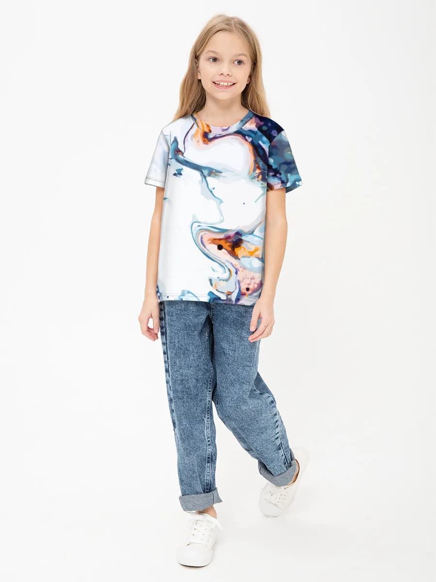Girls' basic cotton T-shirt